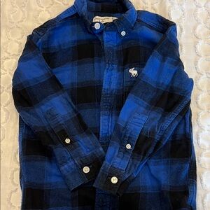 Abercrombie & Fitch Kids Navy and Royal Blue flannel Checkered Shirt